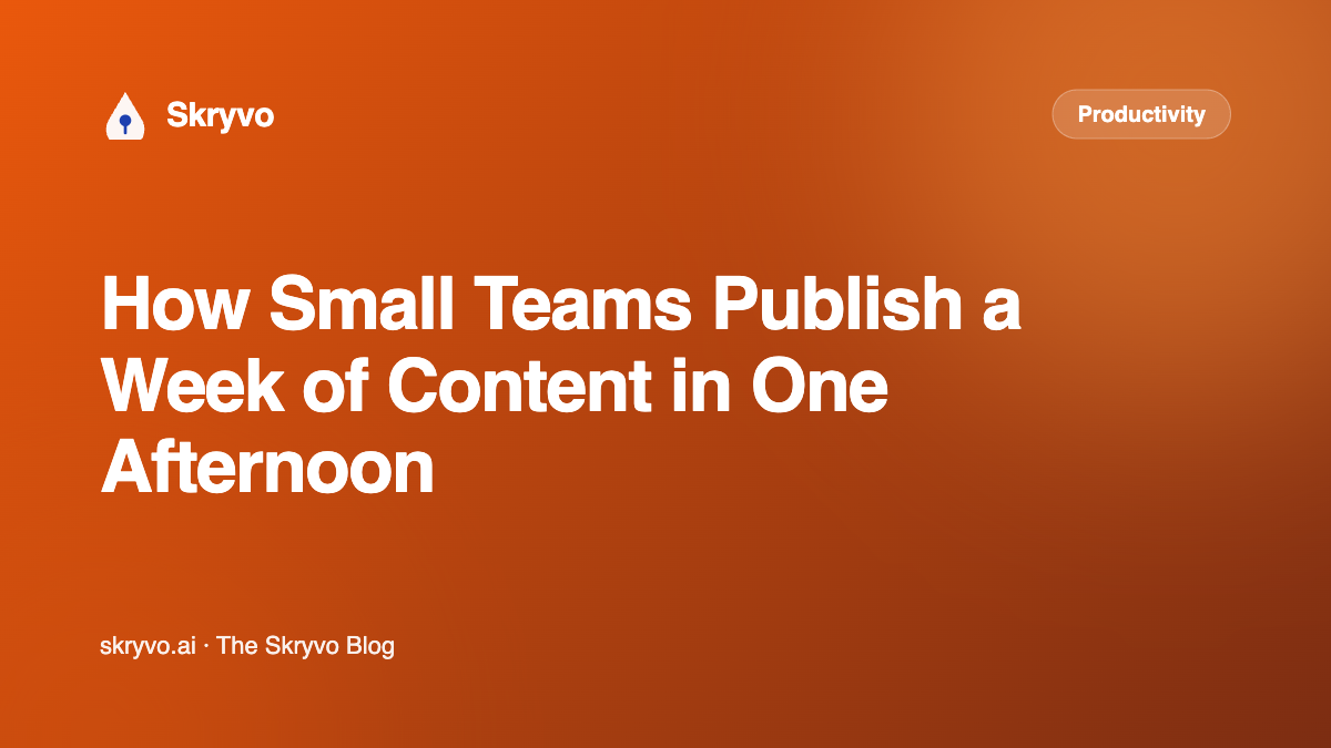 How Small Teams Publish a Week of Content in One Afternoon